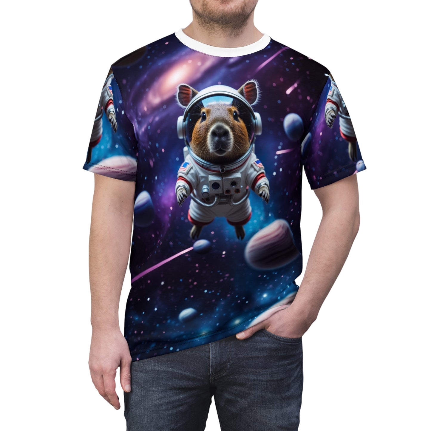 Cosmic Capybara – Galactic Explorer T-Shirt