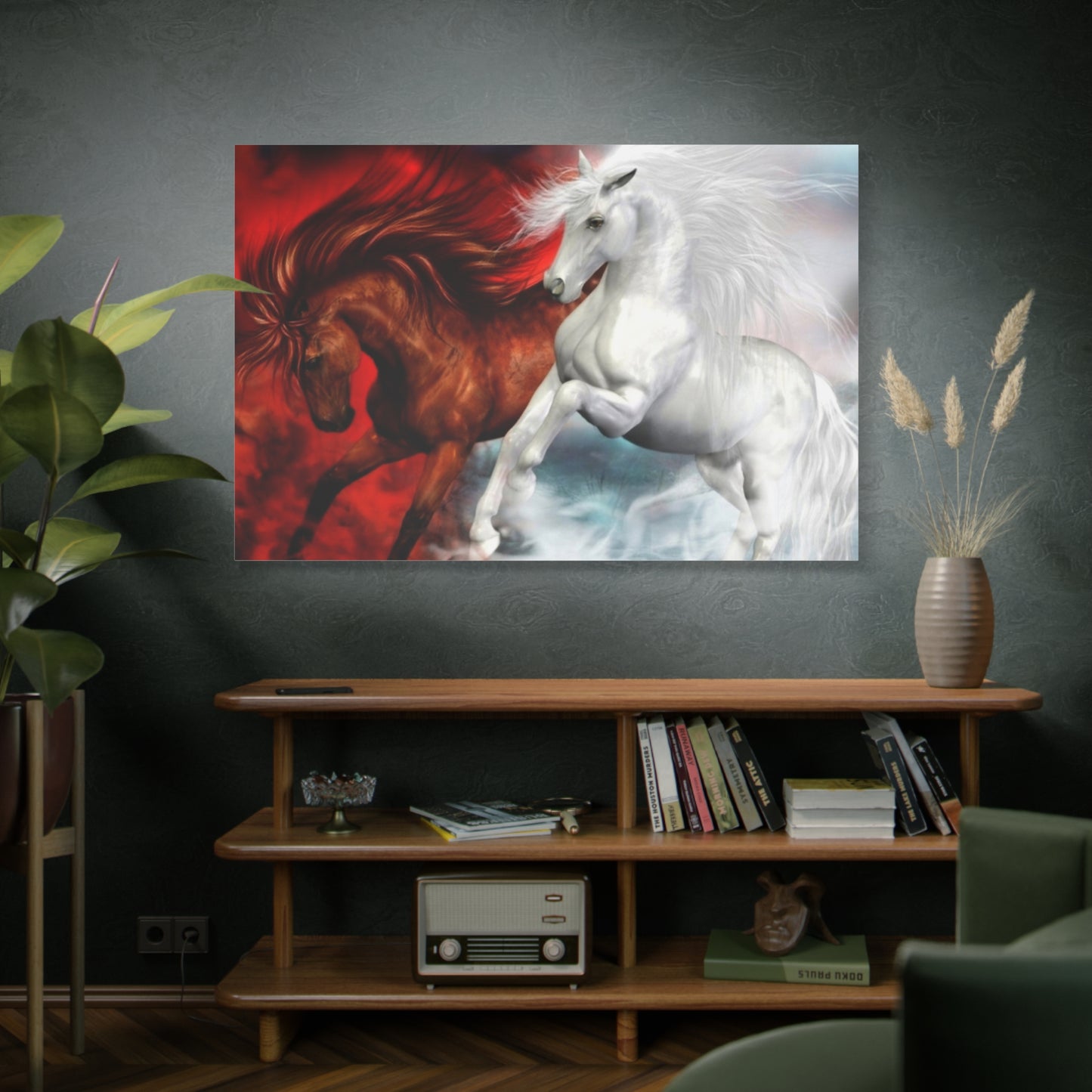 Galloping Majesty Canvas Art – Dynamic Elegance of Horses in Motion