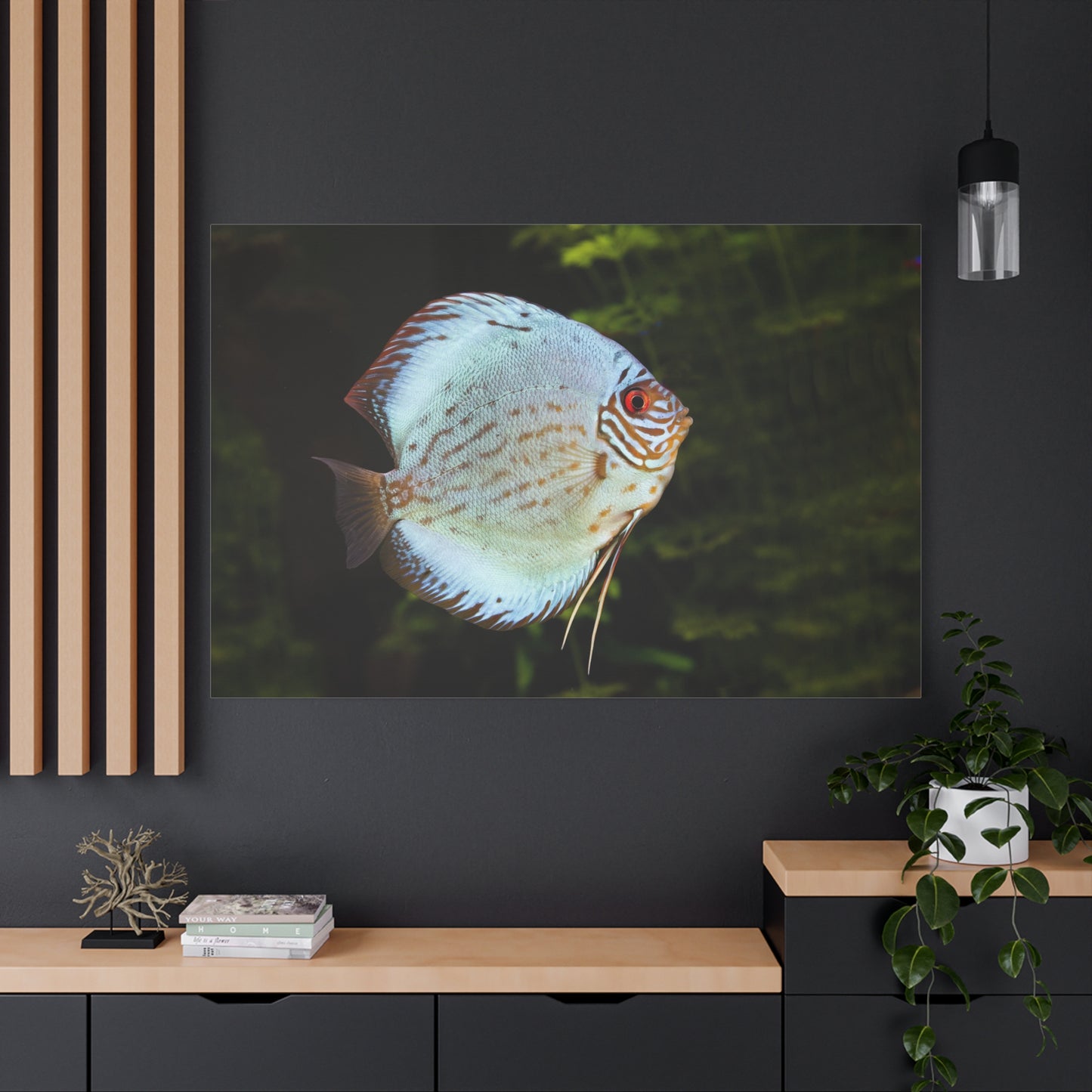 Vibrant Discus Fish Canvas Wall Art – Aquatic Elegance