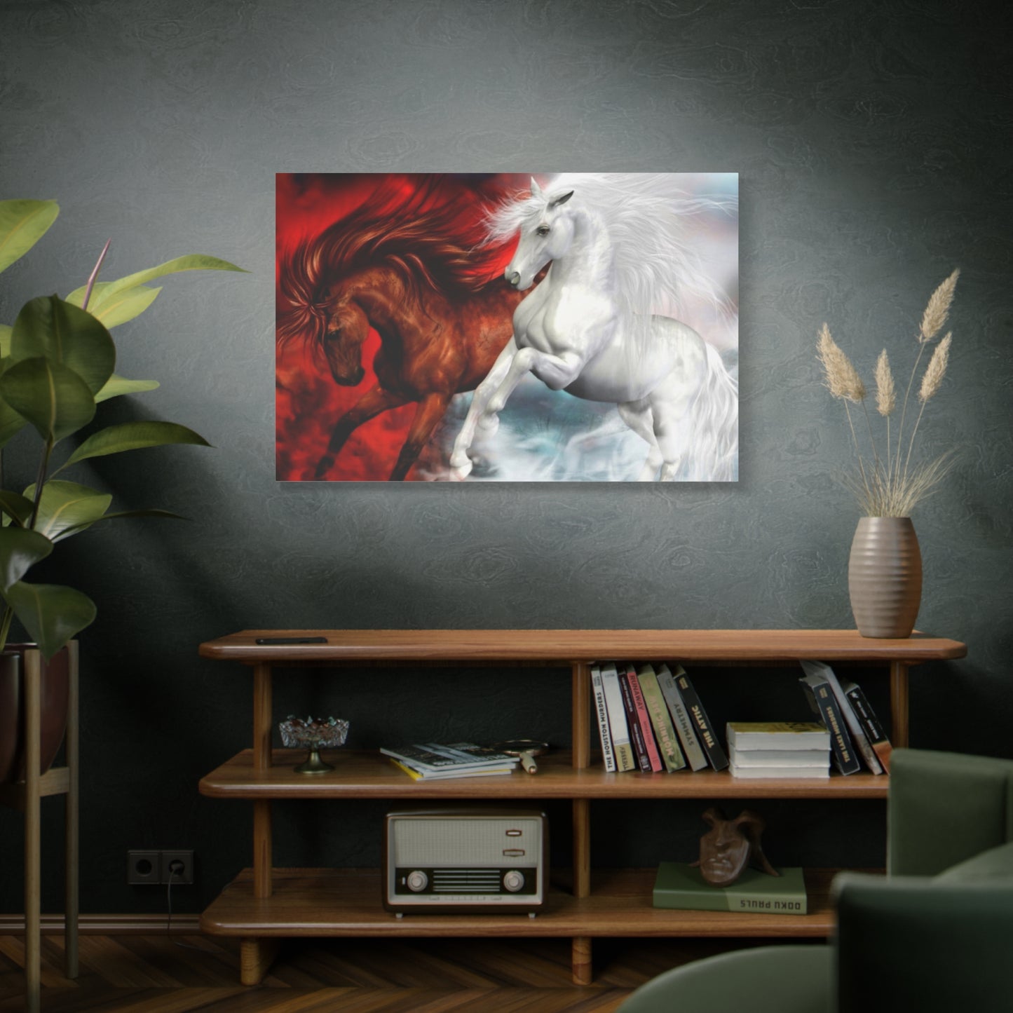 Galloping Majesty Canvas Art – Dynamic Elegance of Horses in Motion