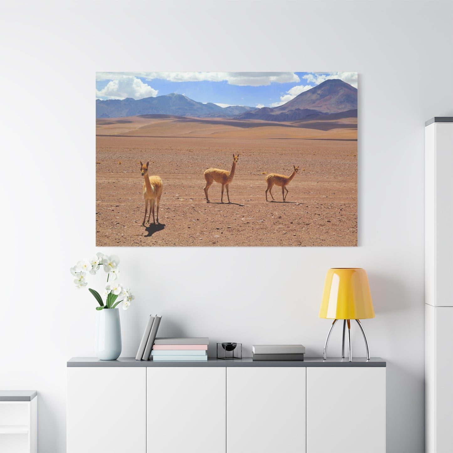 Majestic Guanaco Canvas Wall Art – Wildlife Elegance in the Wilds of Chile