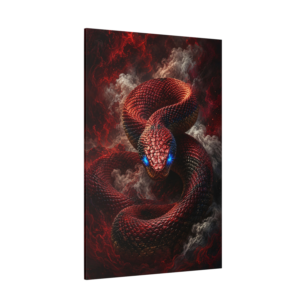 Fire Serpent – Red Snake Fantasy Canvas Wall Art - ART OF ROYALS