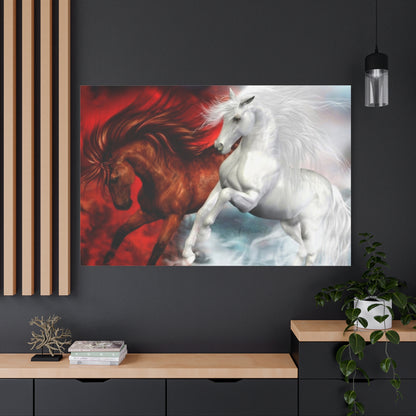 Galloping Majesty Canvas Art – Dynamic Elegance of Horses in Motion