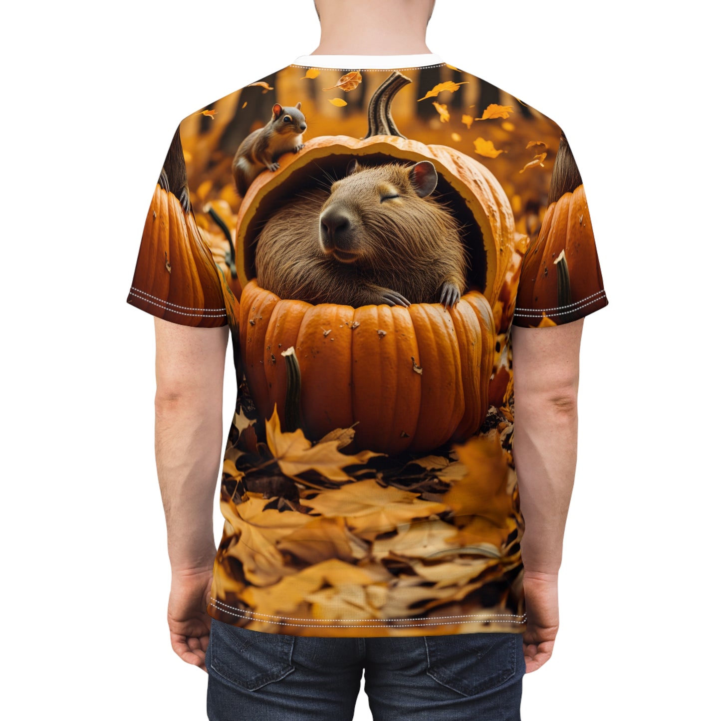 Pumpkin Patch Capybara – Fall Vibes T-Shirt 🎃🦫