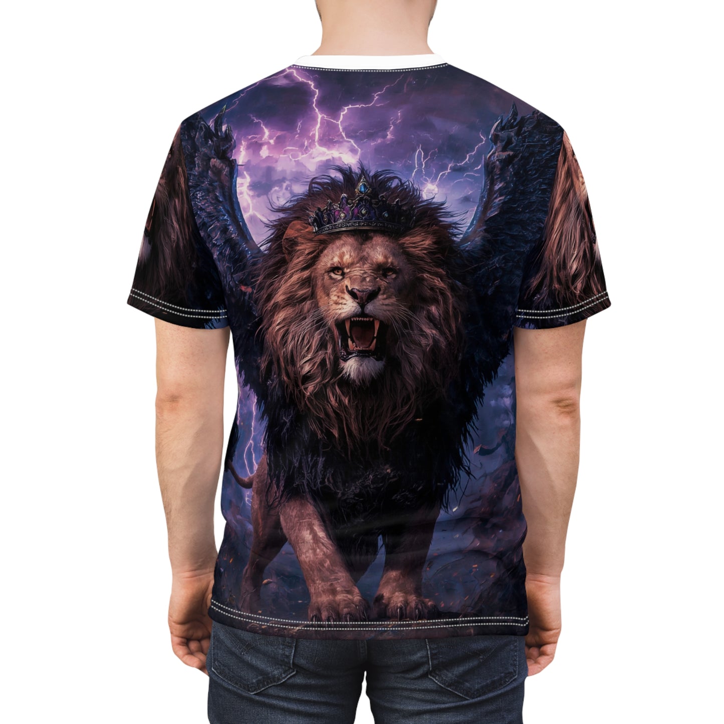👑 Winged Thunder King – Majestic Storm Lion T-Shirt