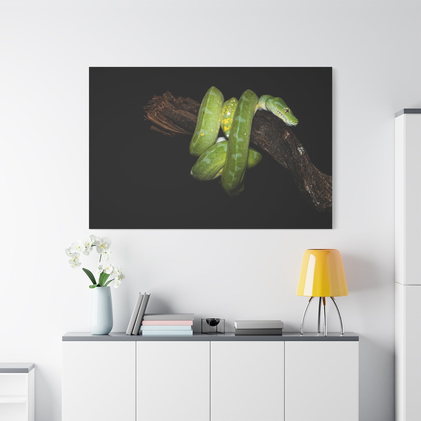 Golden Serpent Canvas Wall Art – Exotic Wildlife Print for Bold Nature-Inspired Spaces