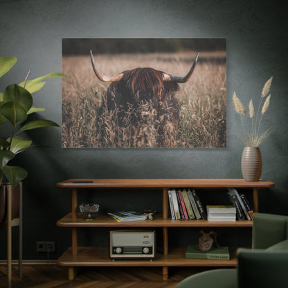 Highland Cow in Meadow – Rustic Nature Photography Print