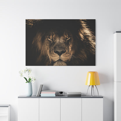 African Lion Portrait Canvas Wall Art