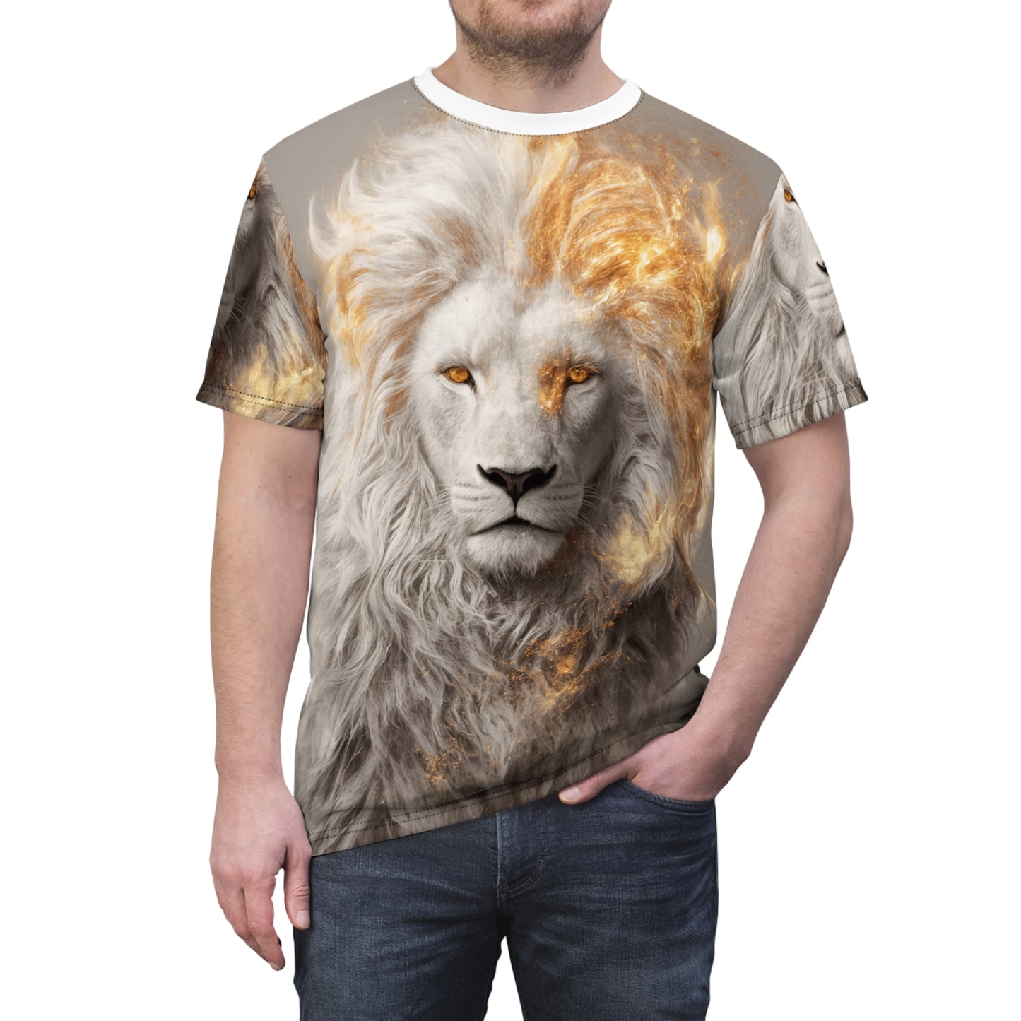 ⚜️ Golden Spirit Lion – Divine Majesty T-Shirt