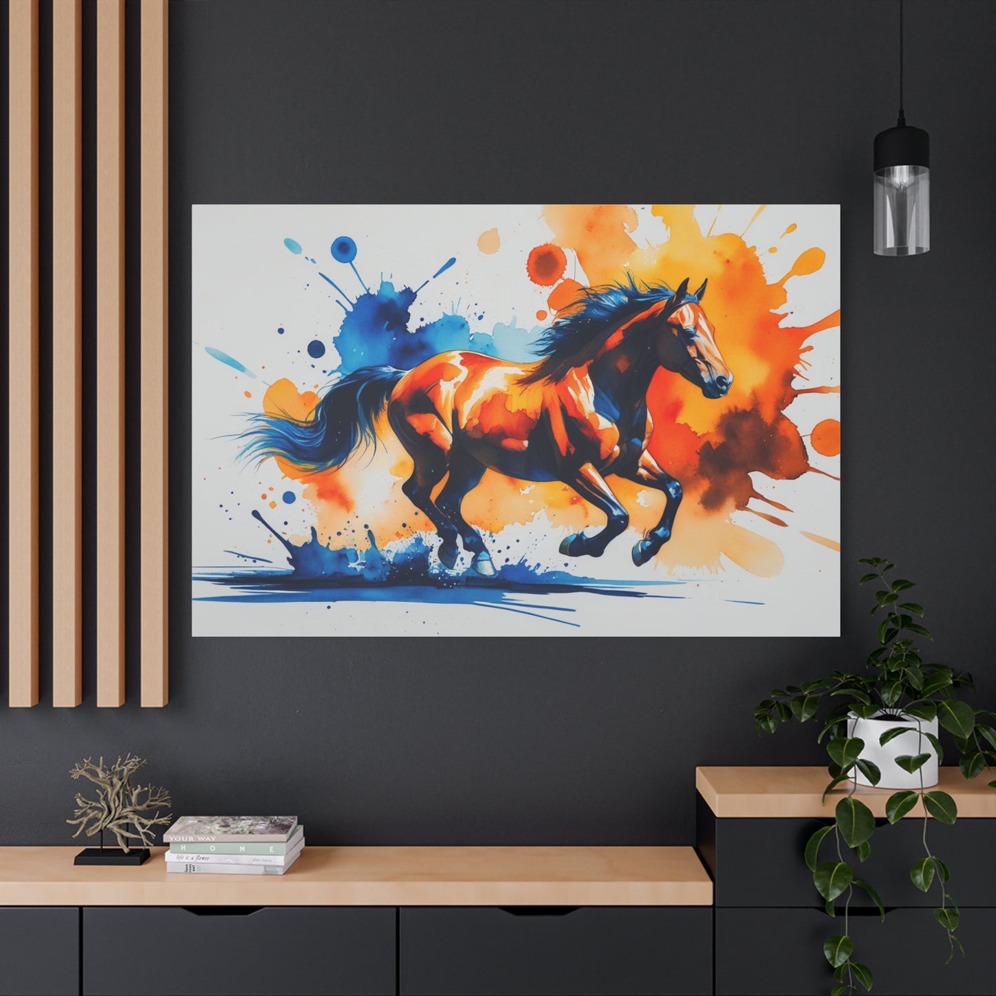 Splash of Speed – Vibrant Abstract Galloping Horse