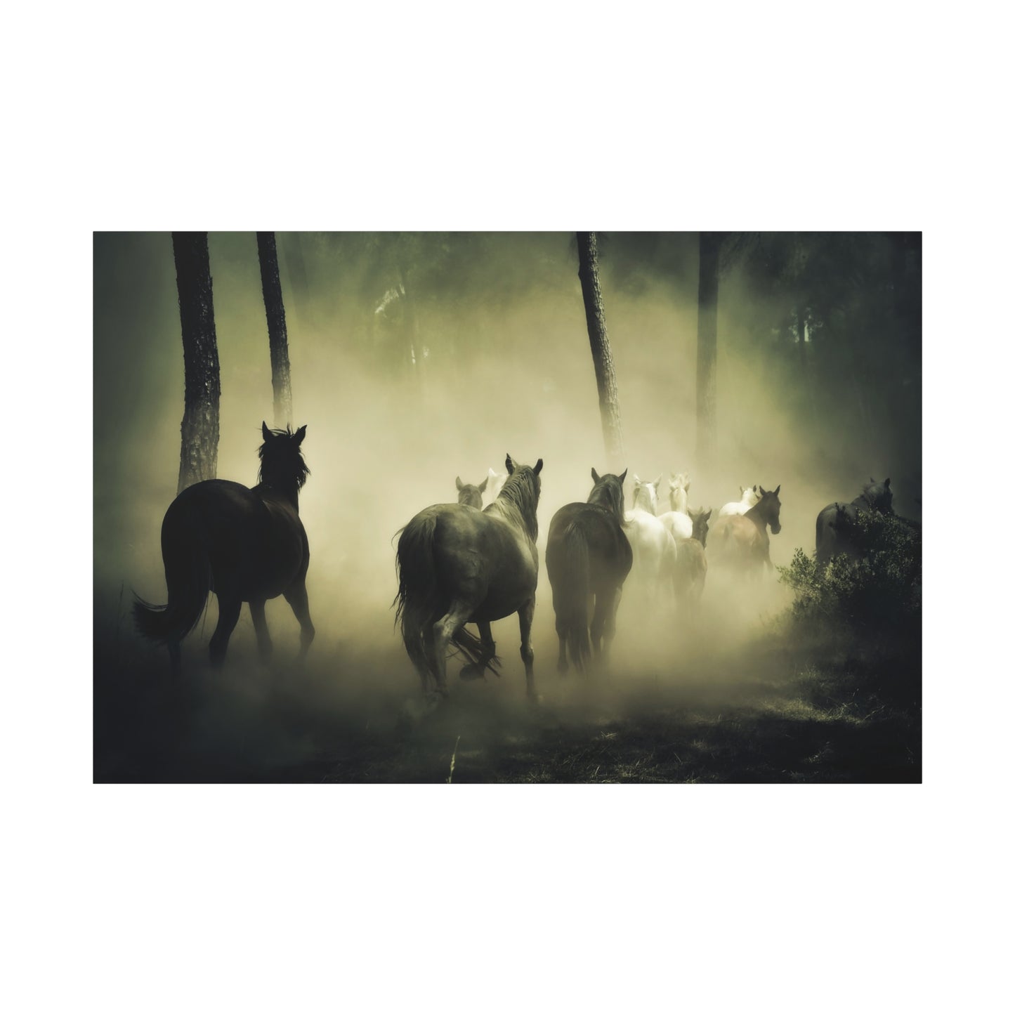 Wild Horses in Nature Canvas Wall Art – Majestic and Free