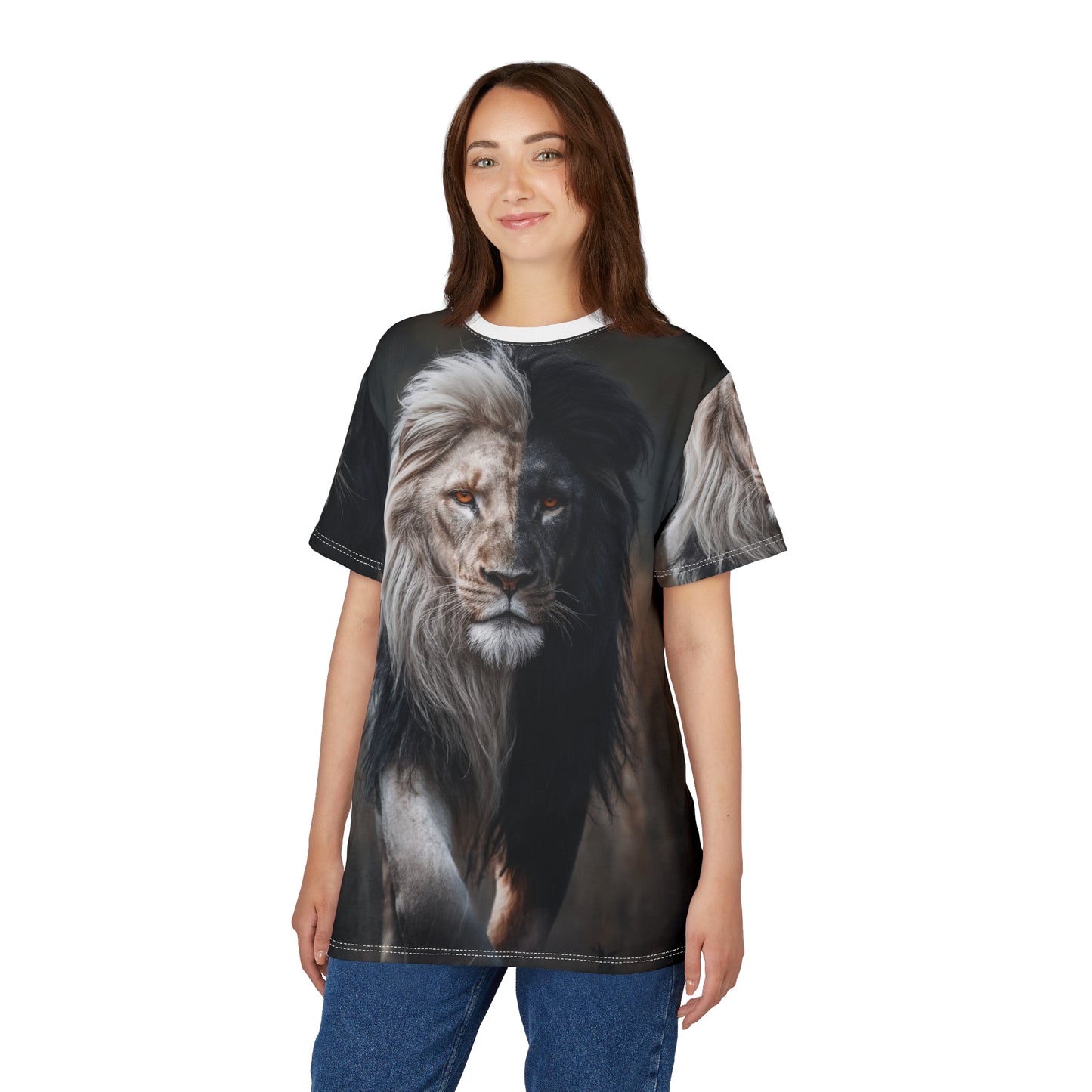 ⚫⚪ Dual Majesty – Yin Yang Lion T-Shirt