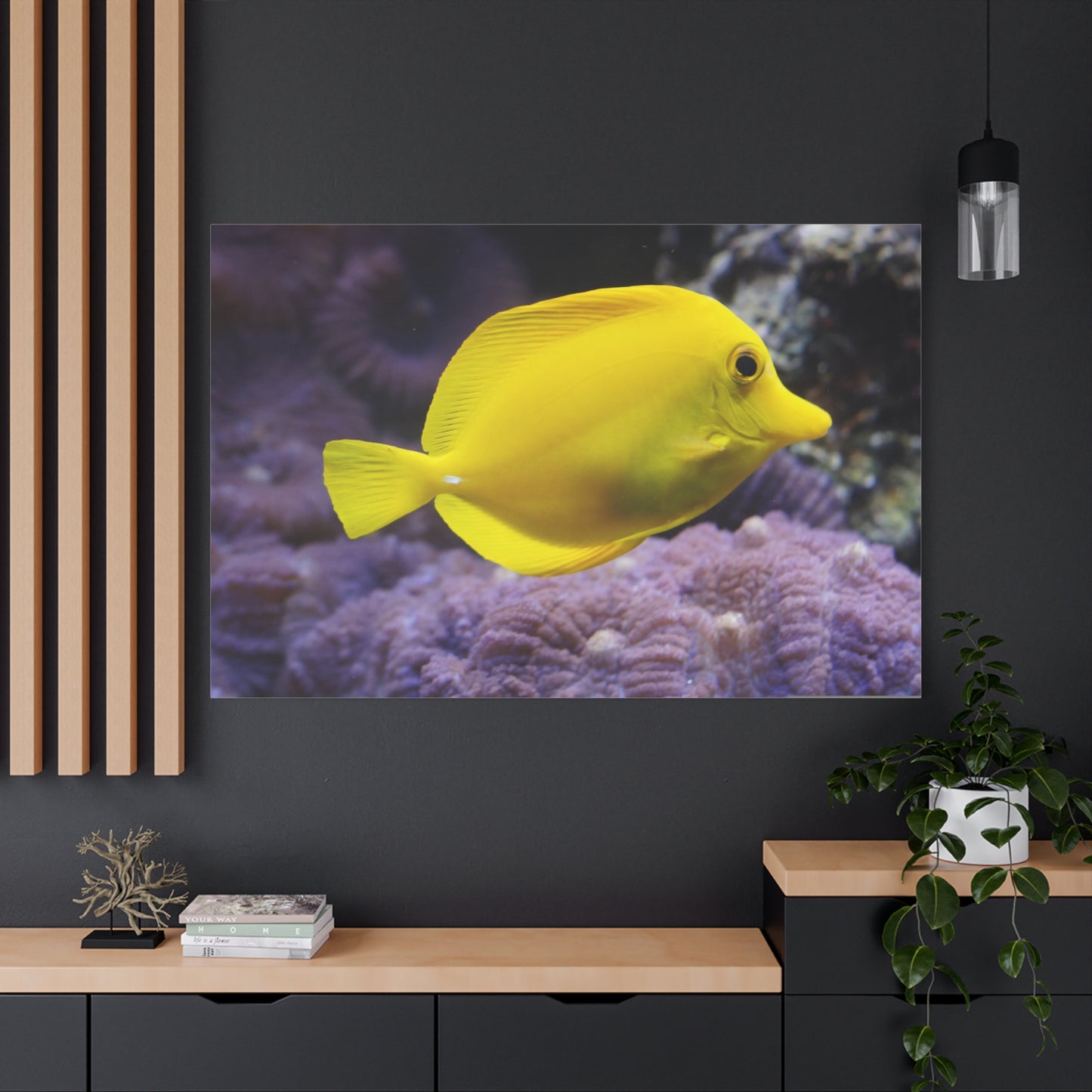 Lemon Surgeonfish Canvas Wall Art – Bright Underwater Elegance