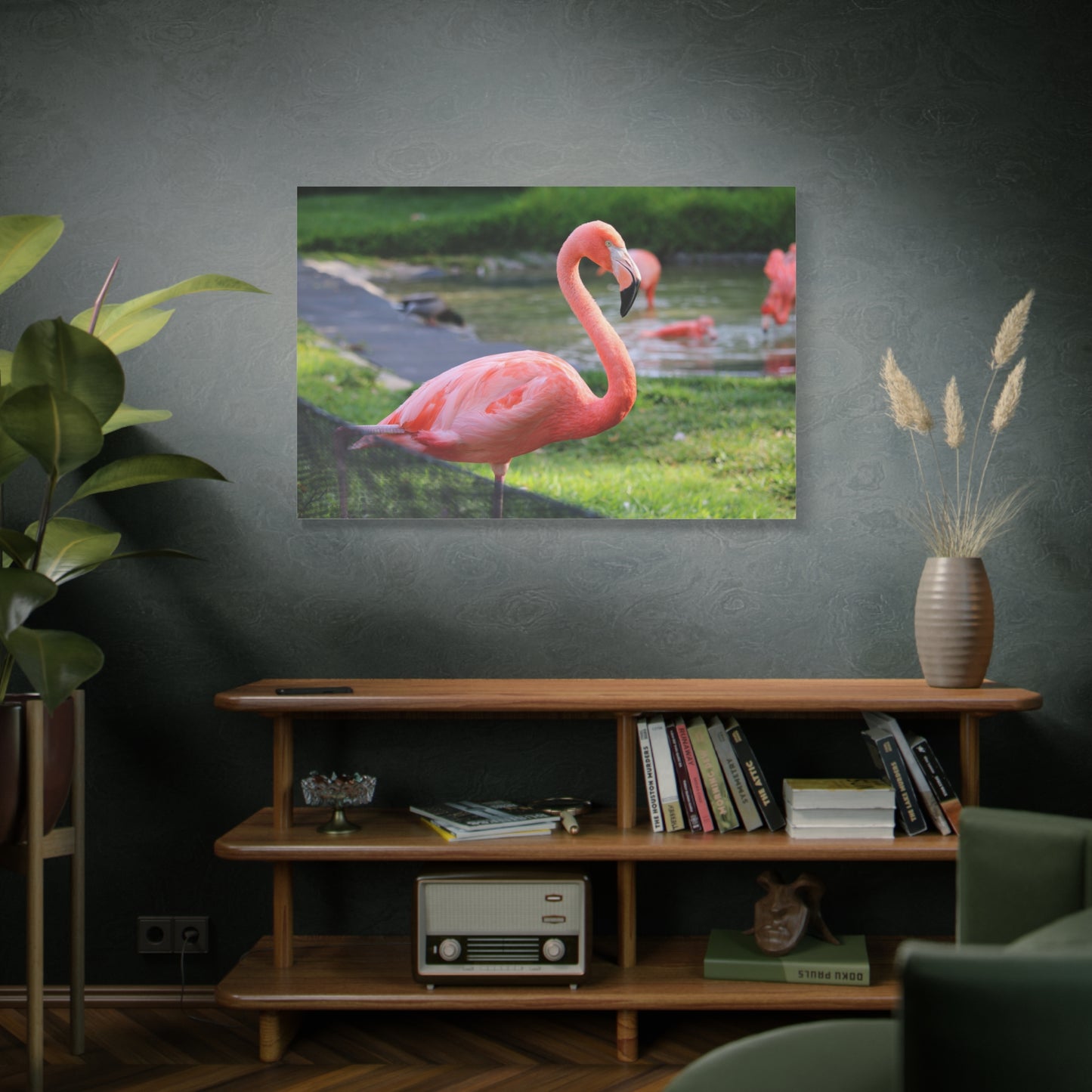 Graceful Flamingo Canvas Wall Art – Vibrant Pink Bird Decor for Home and Office Spaces