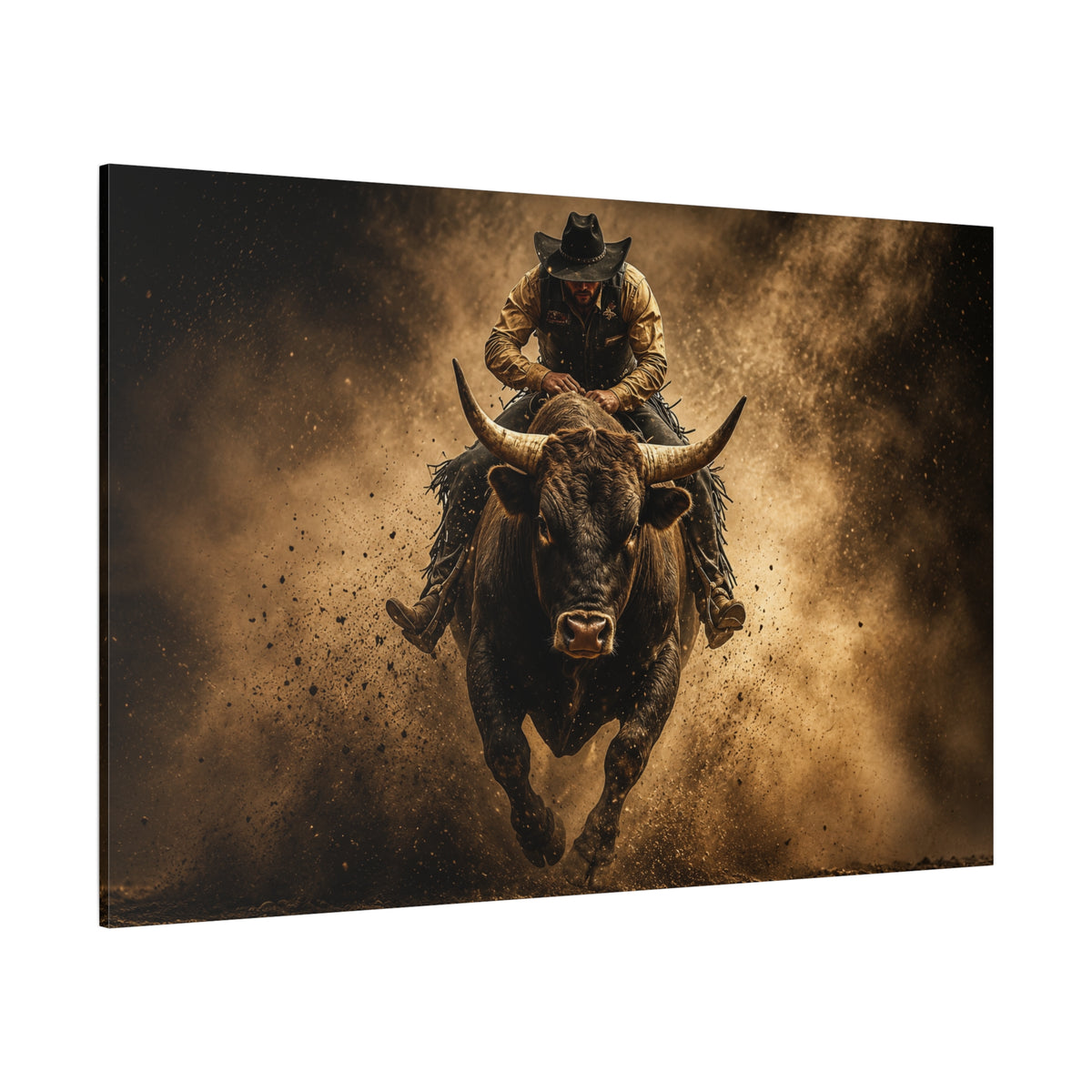 Eight Seconds – Rodeo Bull Rider Canvas Wall Art - ART OF ROYALS