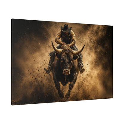 Eight Seconds – Rodeo Bull Rider Canvas Wall Art - ART OF ROYALS