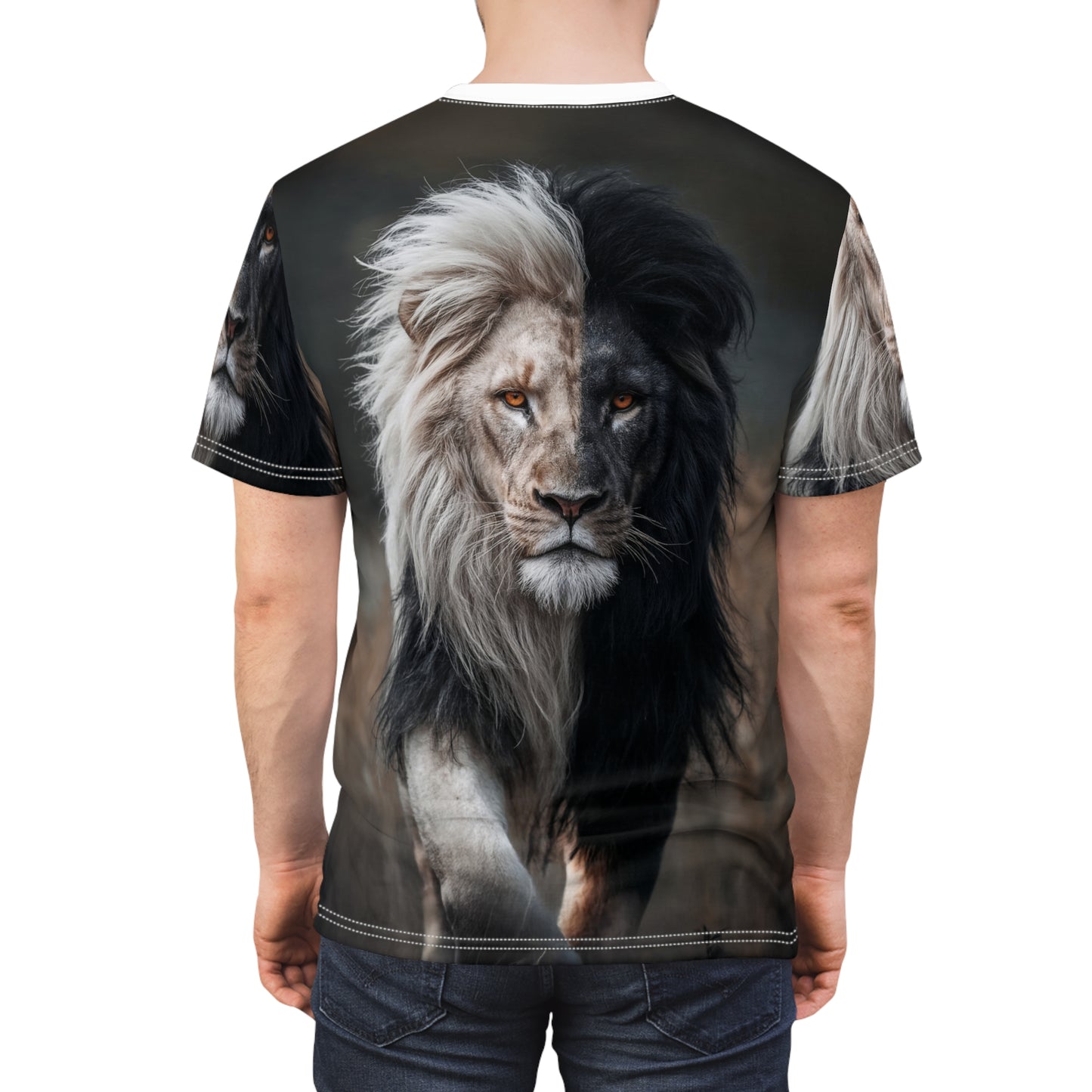 ⚫⚪ Dual Majesty – Yin Yang Lion T-Shirt