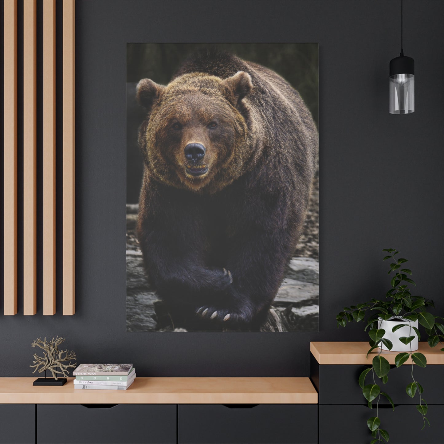 Powerful Brown Bear Canvas Wall Art – Strength and Wilderness Charm