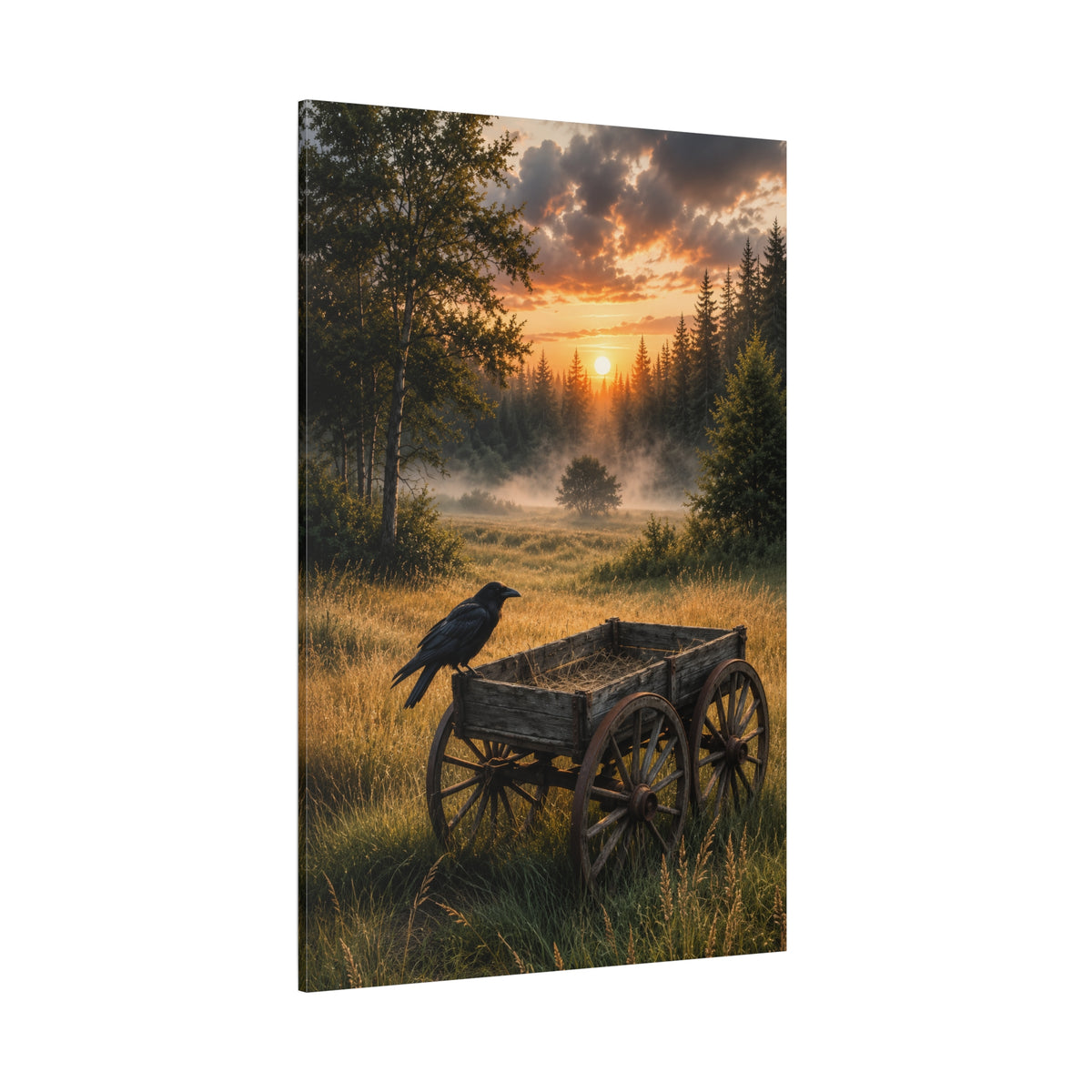 Raven's Watch – Old Wagon Sunrise Canvas Wall Art - ART OF ROYALS
