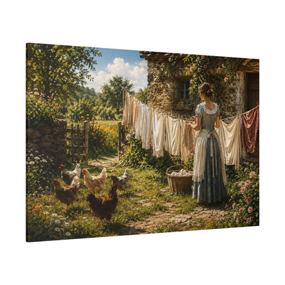 Summer Wash Day – Country Farmyard Canvas Wall Art - ART OF ROYALS