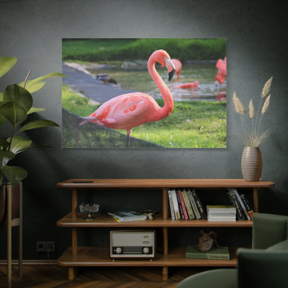 Graceful Flamingo Canvas Wall Art – Vibrant Pink Bird Decor for Home and Office Spaces