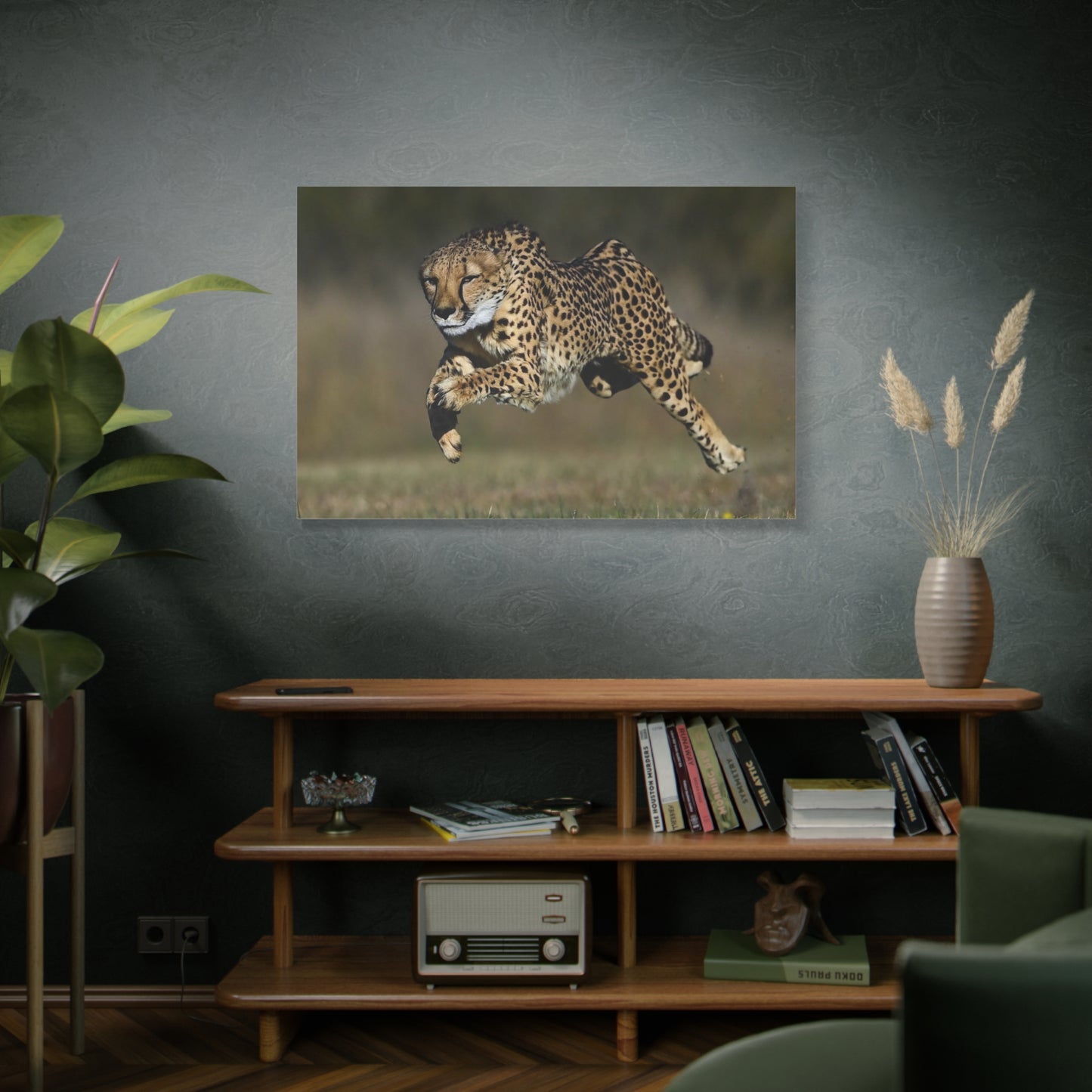 Dynamic Cheetah Chase Canvas Wall Art - Wildlife in Action