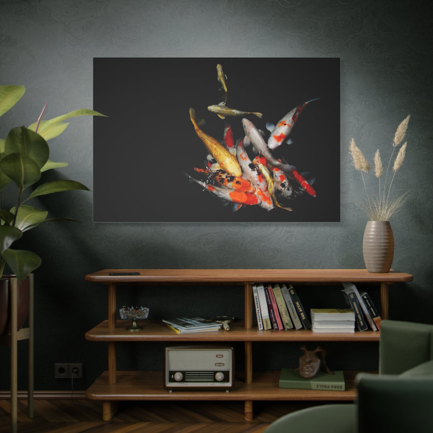 Elegant Koi Fish Canvas Wall Art – Serene Japanese Wildlife Print for Zen-Inspired Spaces