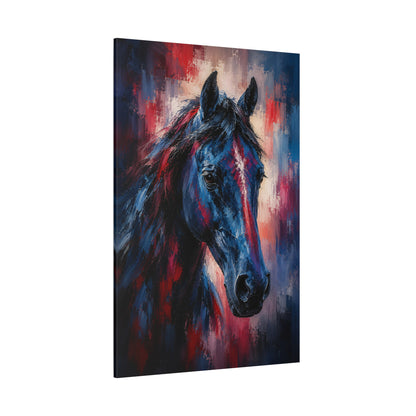 Indigo Stallion – Abstract Horse Portrait Canvas Wall Art - ART OF ROYALS