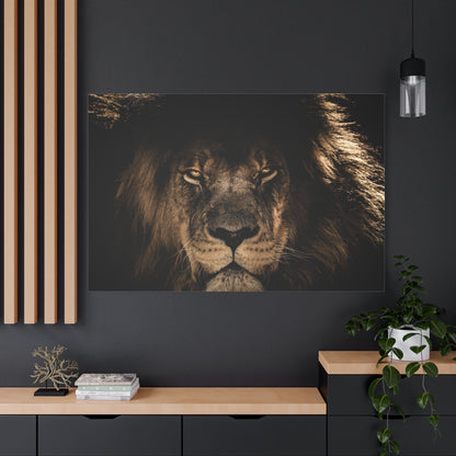 African Lion Portrait Canvas Wall Art