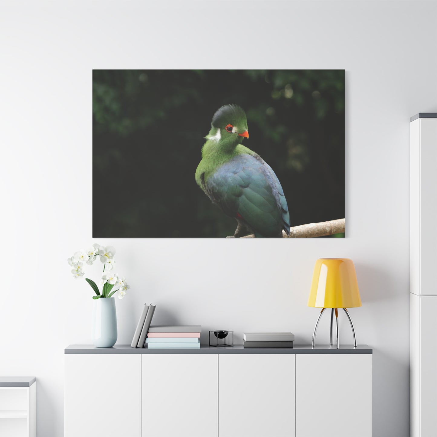 White-Cheeked Turaco Canvas Wall Art – Exotic Wildlife Elegance