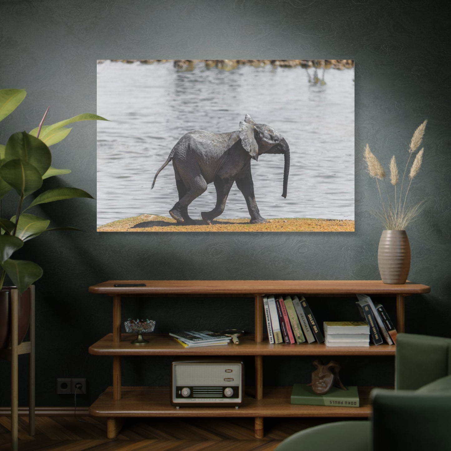 Elephant Family Canvas Wall Art – Tender Moments in the Wild