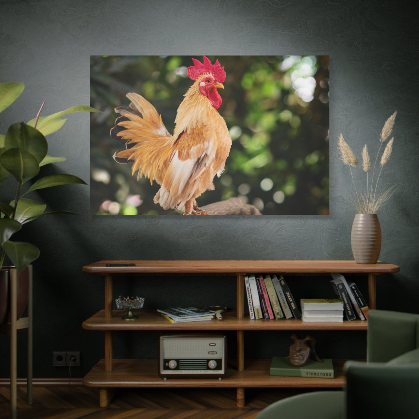 Vibrant Rooster Canvas Wall Art – Rustic Farmhouse Decor