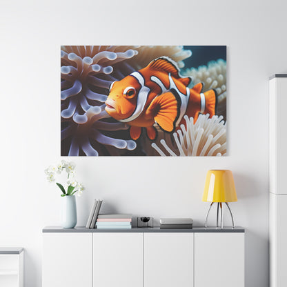 Vibrant Clownfish Canvas Wall Art - Ocean Inspired Marine Life Decor