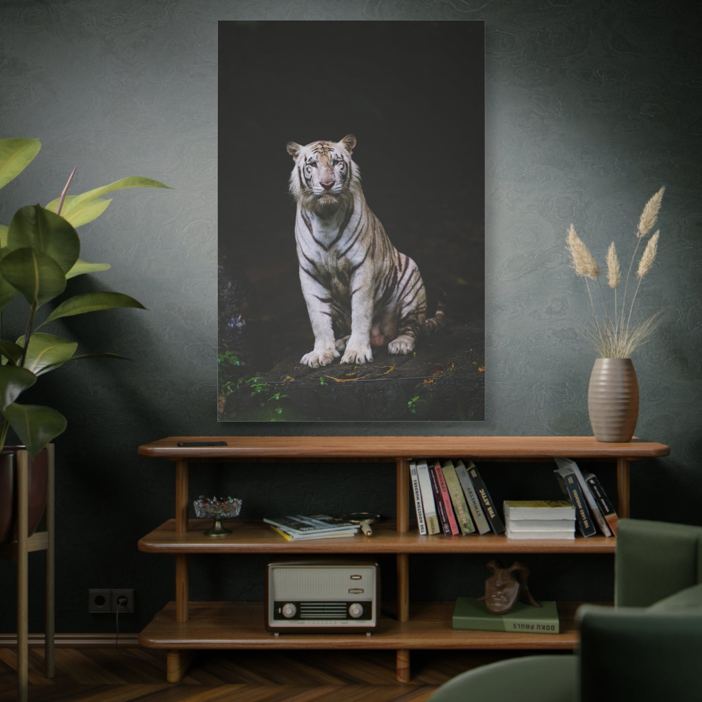 Majestic White Tiger Canvas Wall Art – A Fierce Beauty