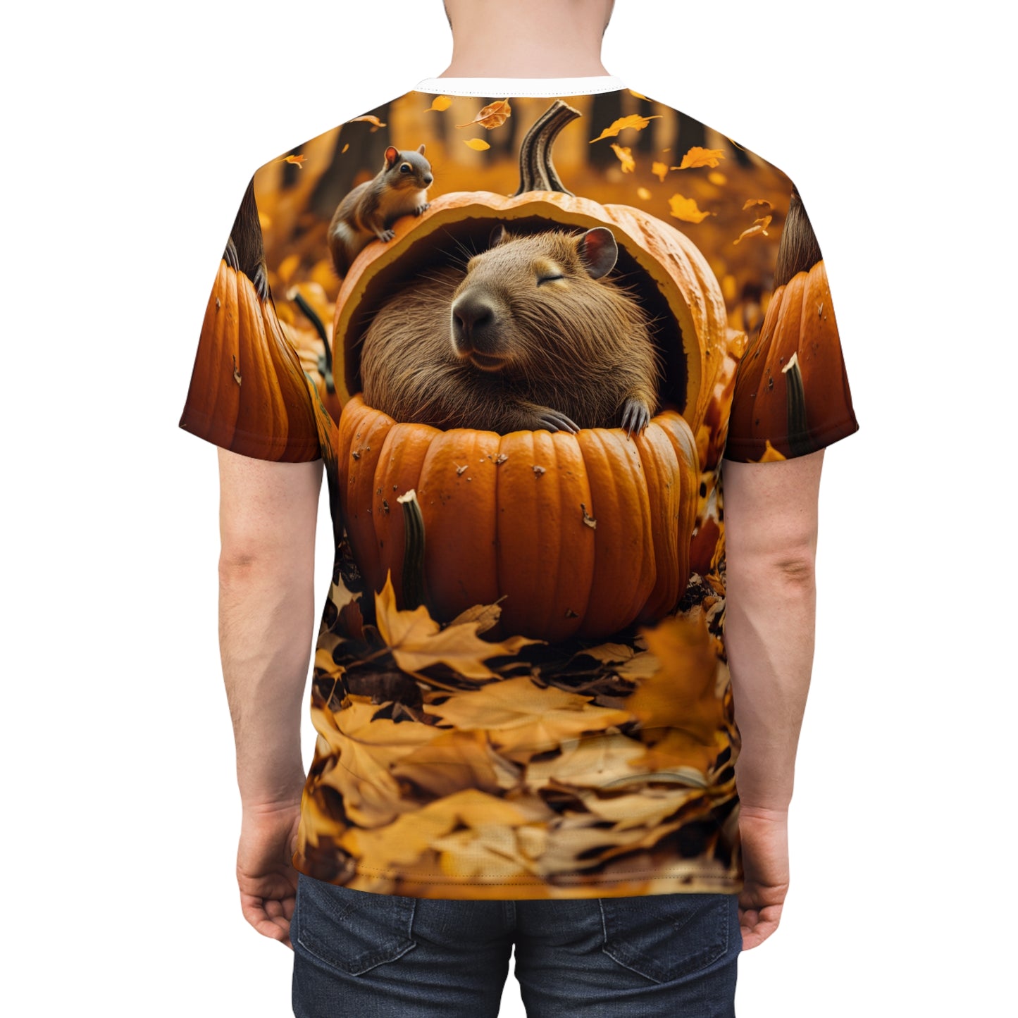 Pumpkin Patch Capybara – Fall Vibes T-Shirt 🎃🦫