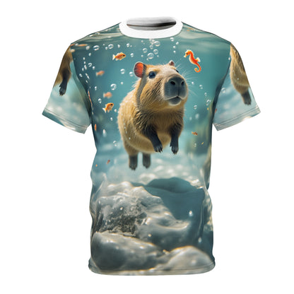 Floating Capybara – Underwater Serenity T-Shirt 🌊💙