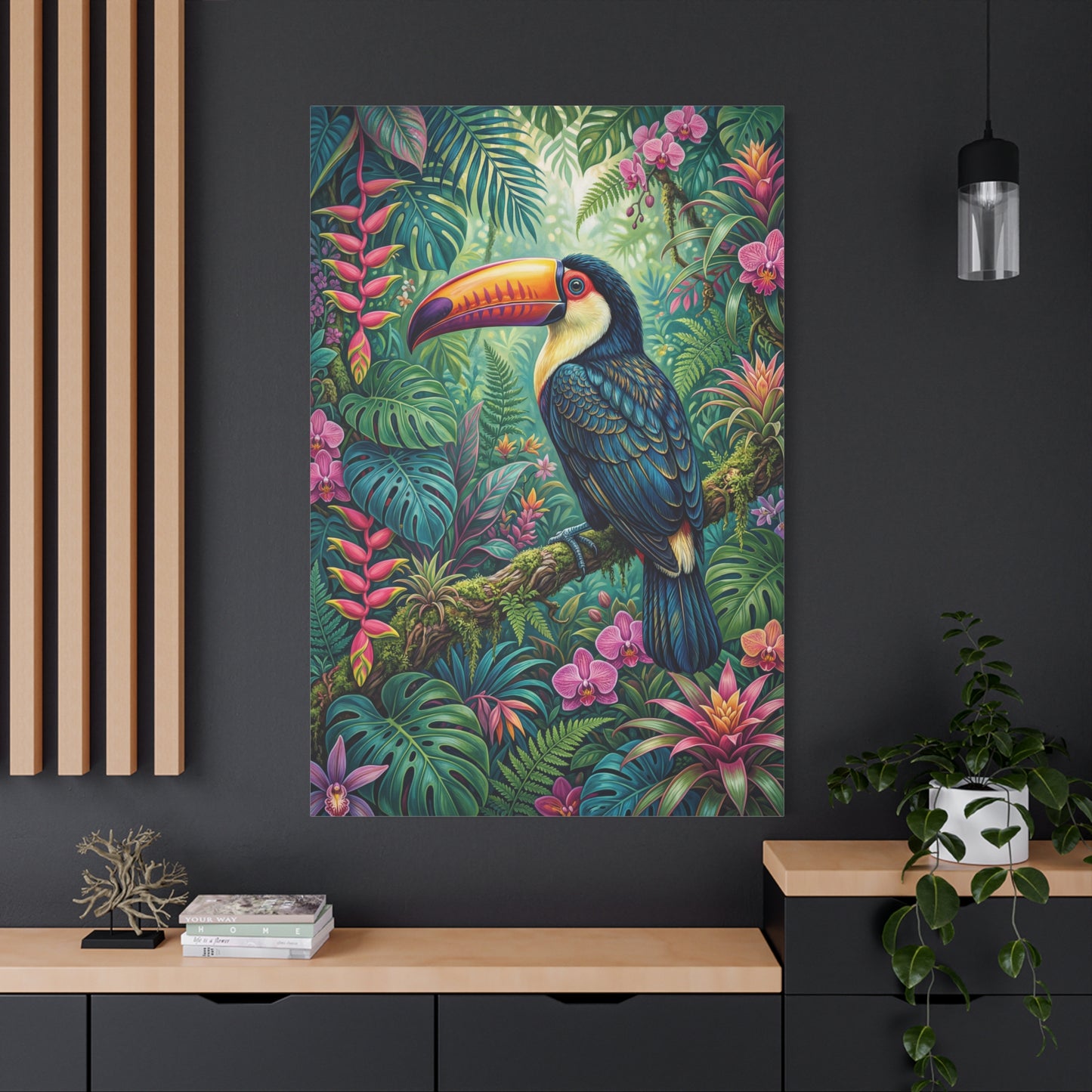 Tropical Majesty – Vibrant Toucan in Jungle Canvas Wall Art