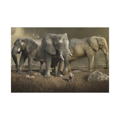 Majestic Elephant Canvas Wall Art – Timeless Wildlife Elegance