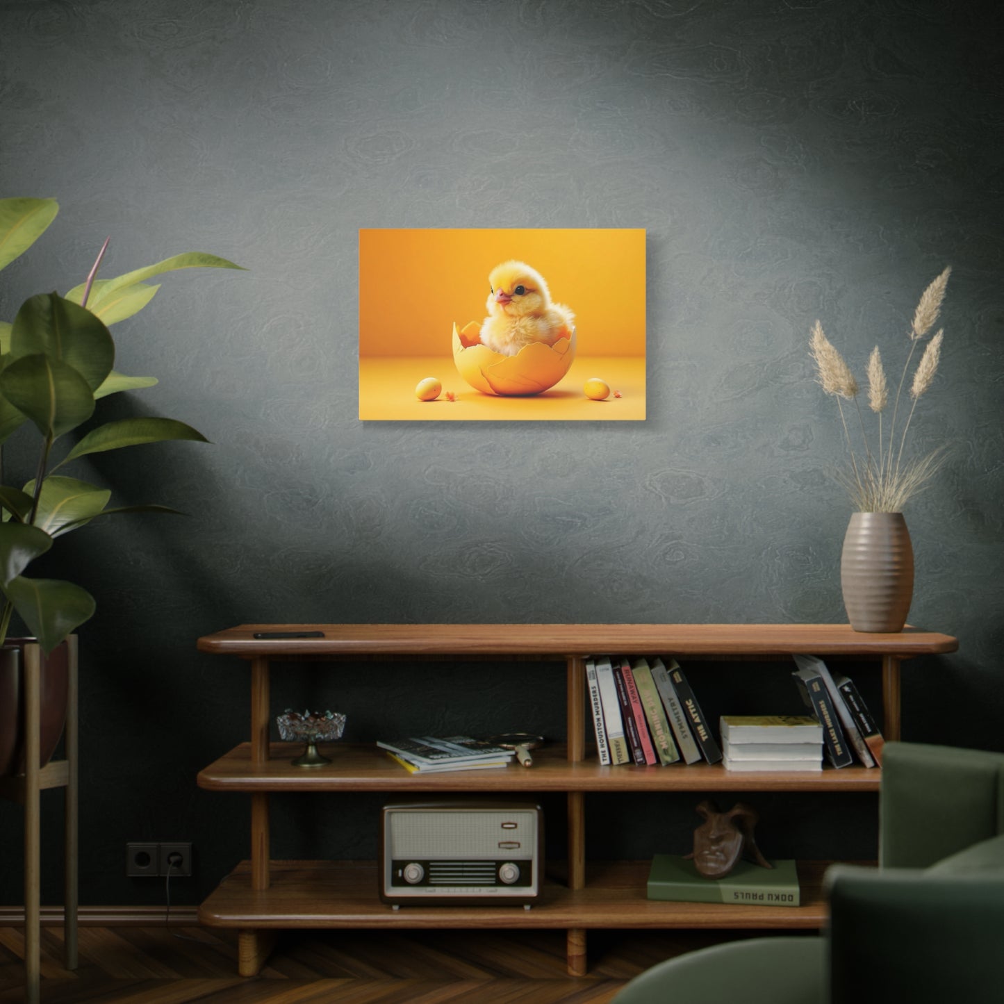 Charming Chicken Portrait Canvas Wall Art