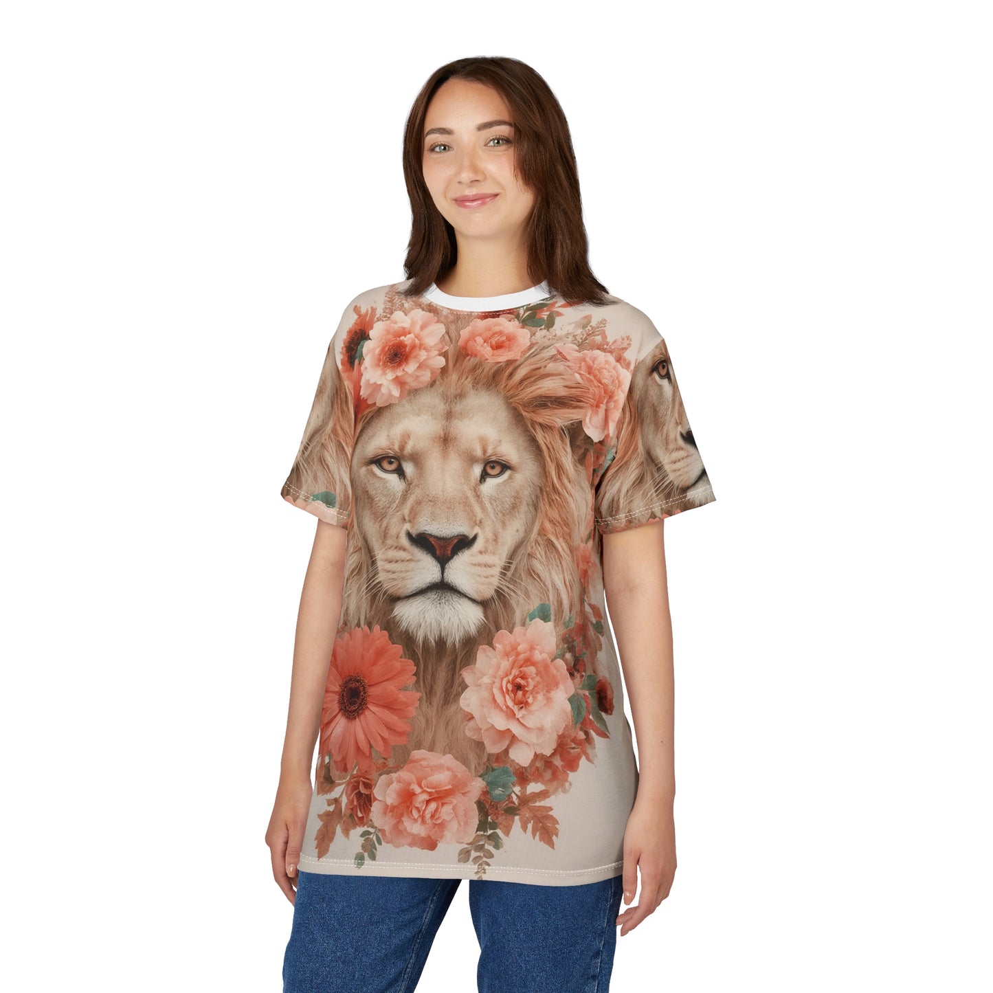🌸 Floral King Lion – Grace & Power T-Shirt