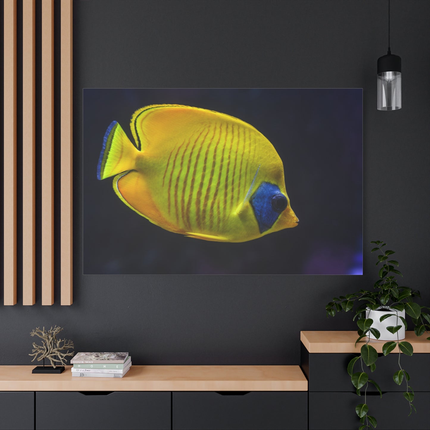 Tropical Yellow Fish Canvas Wall Art – Vibrant Aquarium Wildlife Print for Coastal-Inspired Decor