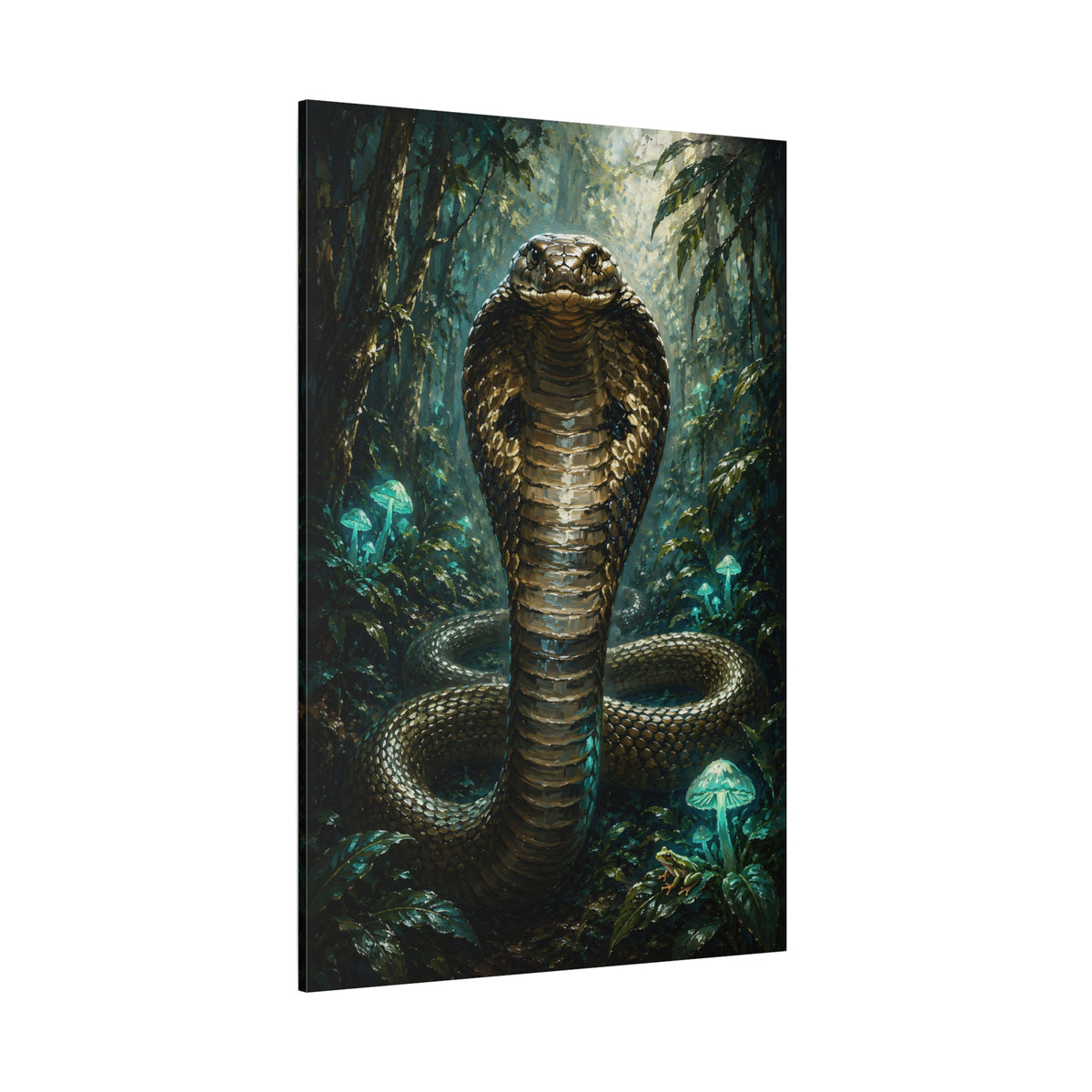Enchanted Forest Cobra Wrapped Canvas Wall Art – Mystical Fantasy Painting Print - ART OF ROYALS