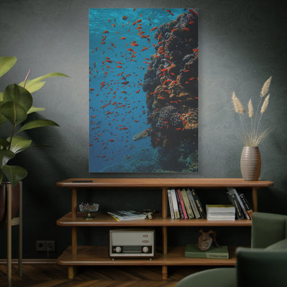 Colorful Coral Reef Canvas Wall Art – Vibrant Underwater Scene