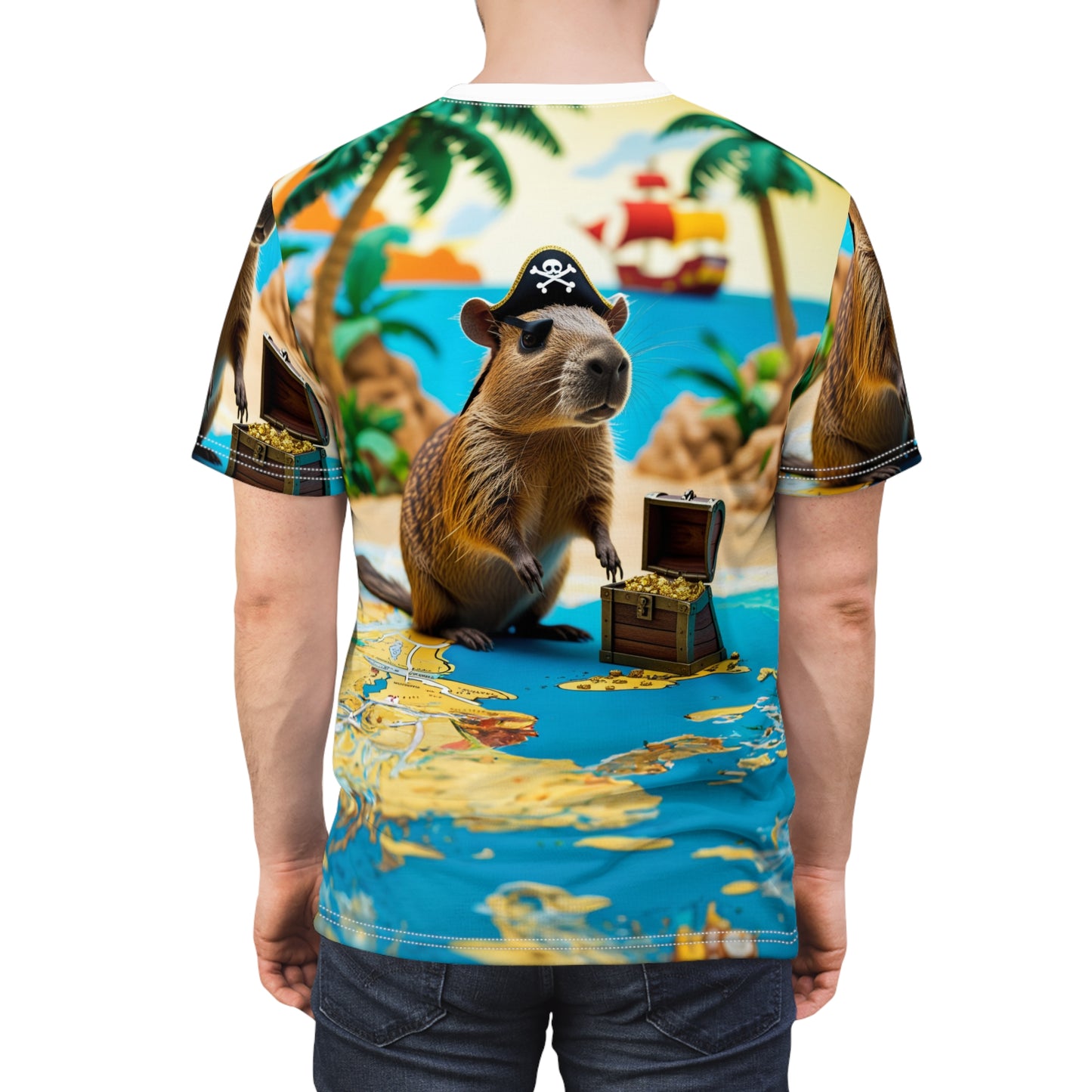 Treasure Island Capybara – Pirate Adventure T-Shirt 🏴‍☠️🌊