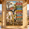 Inspirational Goat Farm Wrapped Canvas Wall Art – Positive Rustic Farmhouse Quote Decor