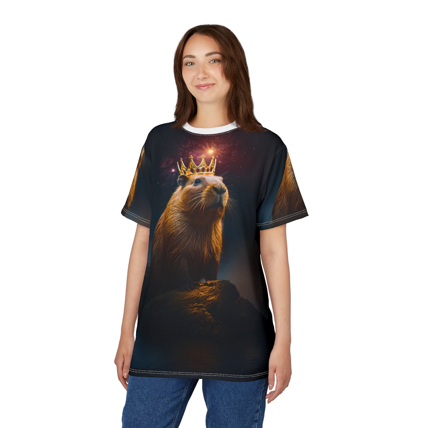 Cosmic Capybara King – Royal T-Shirt