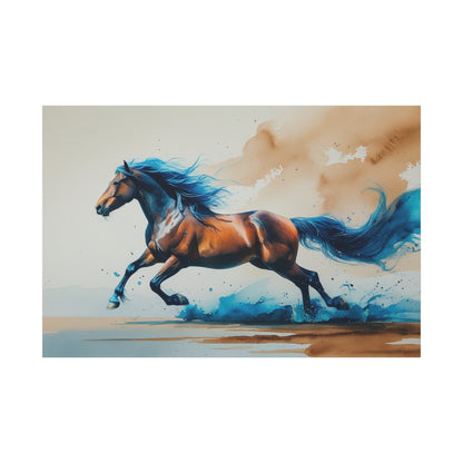 Gallop of Freedom – Dynamic Watercolor Horse Canvas