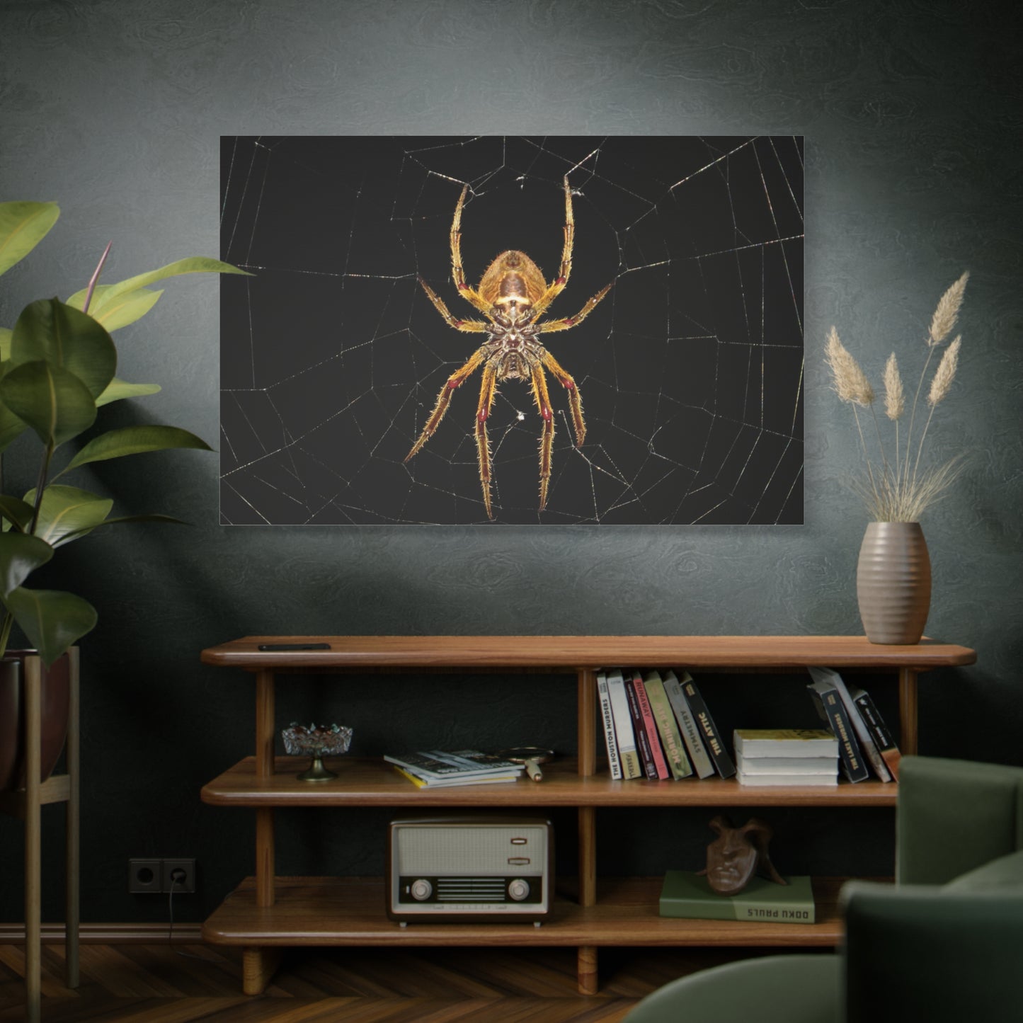 Mysterious Spider Web Canvas Wall Art – Nature's Intricate Design