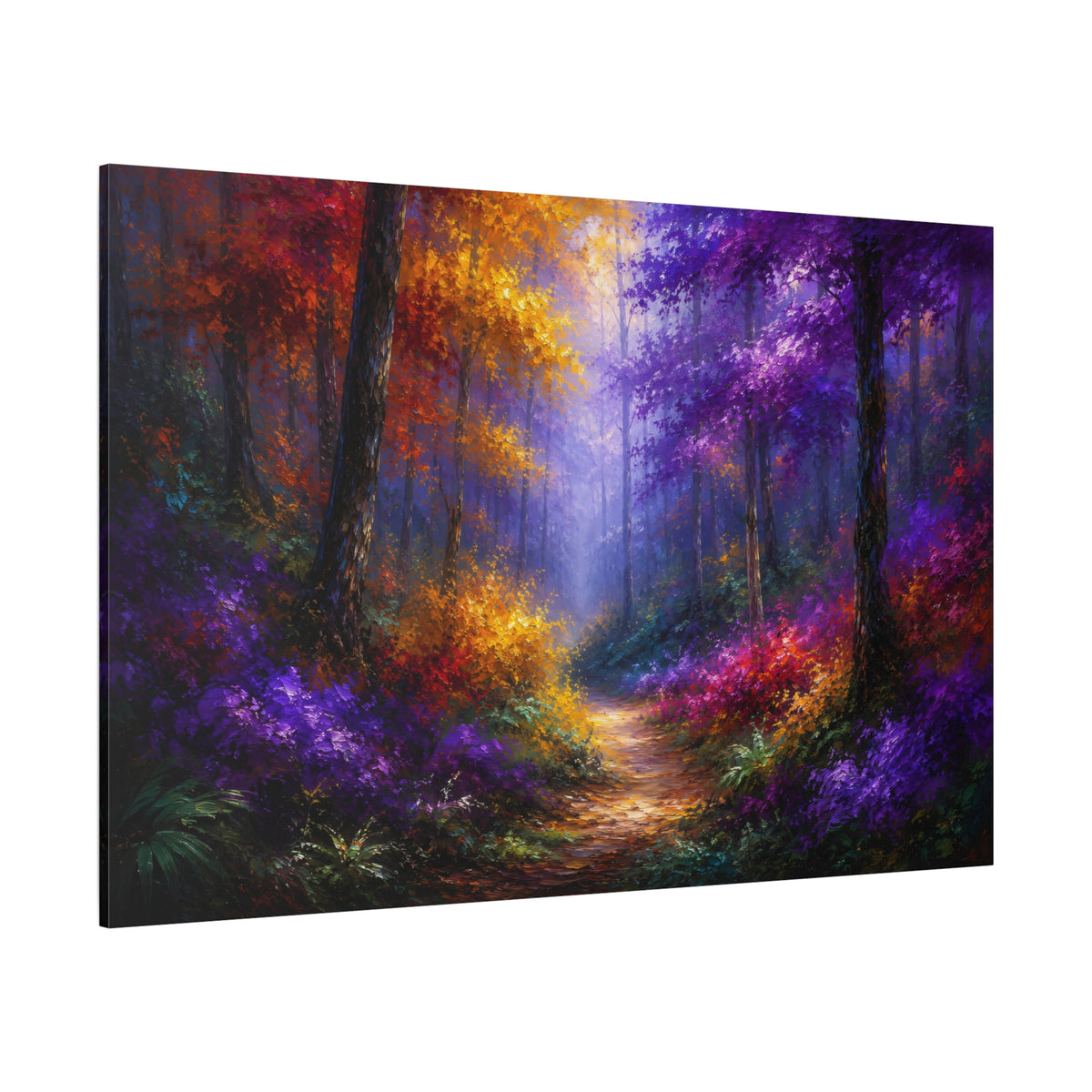 Enchanted Forest Path – Colorful Nature Canvas Wall Art - ART OF ROYALS