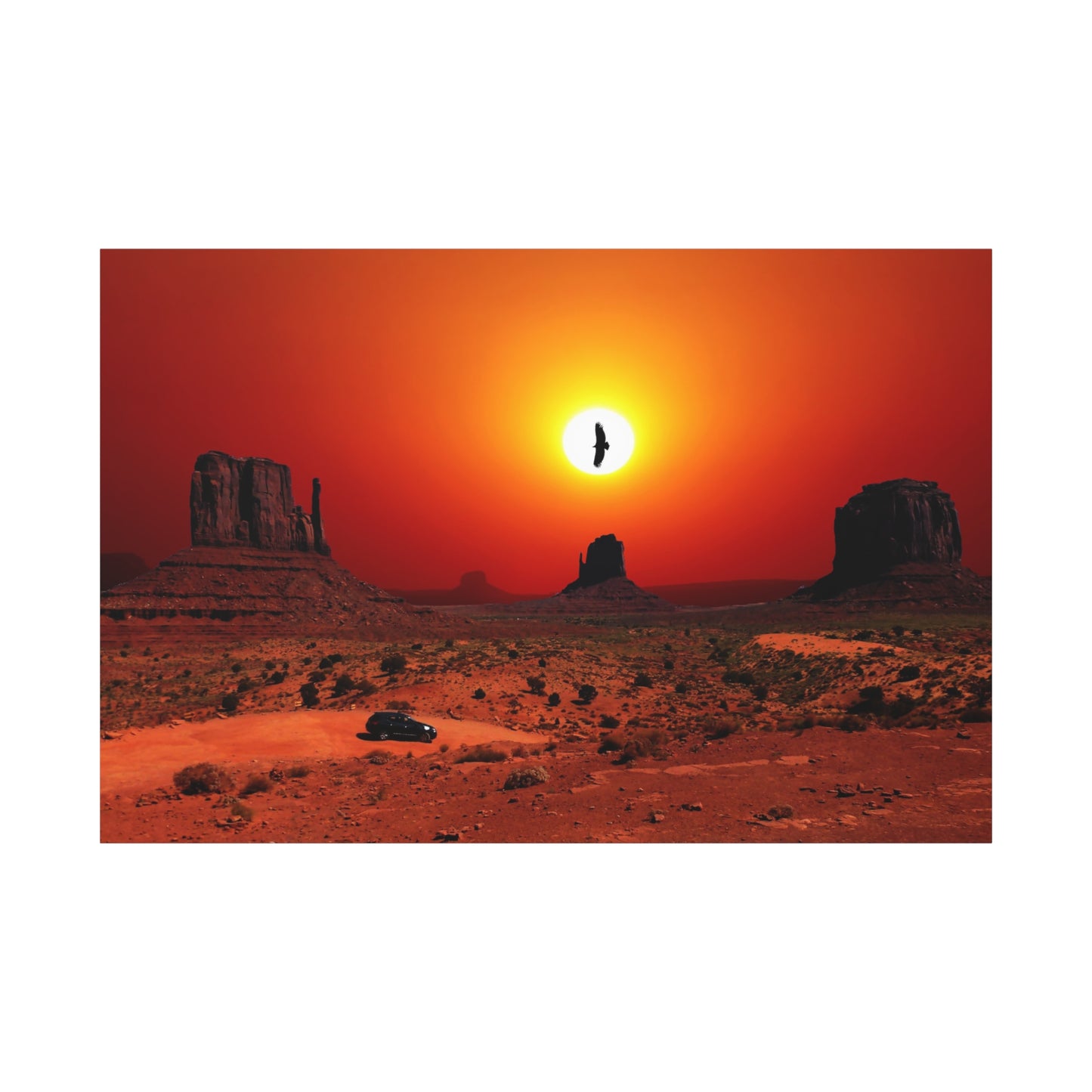 Mountain Sunset Canvas Wall Art – Tranquil Park Landscape